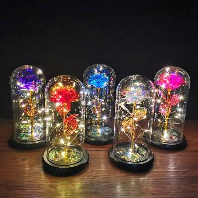 China Bedroom Rose Flower LED Night Light Bedroom Decor Night Lamp Flower Lights Romantic Valentine's Day Birthday Gift Decoration Lamps Christmas for sale