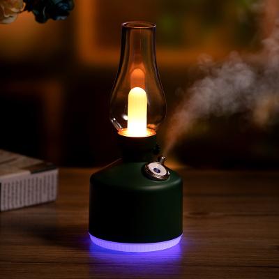 China New USB Night Light Retro Table Lamp Cafe Bar Creative Rechargeable Bedside Restaurant Ambient Light with Humidifier for sale