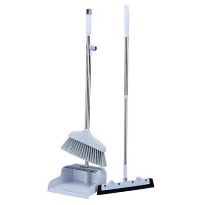 China Scratching tooth design 180'; ° Wholesale Easy-harvest Household Sweeping Broom Proof Plastic Standing Broom Cleaning Dustpan Set China Manufacturer Manufacturer Rotation and Wind for sale