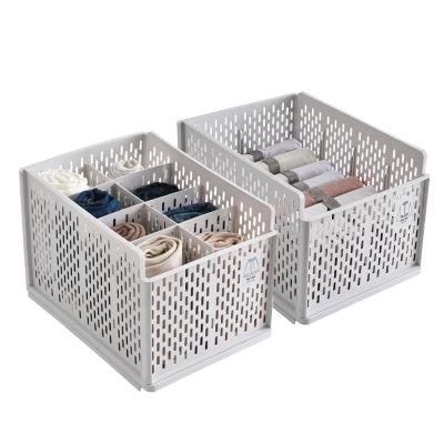 China Sustainable Foldable 8 Grid Drawer Stackable Type Clothes Storage Box Organizer Plastic Clothes Storage Boxes For Clothes for sale