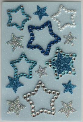 China Rhinestone Colored Star Stickers Funny Transparent Crystal for sale