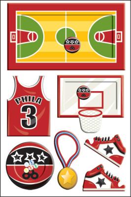 China Customized Shaker Sticker for kids Offset printing basketball sports for sale