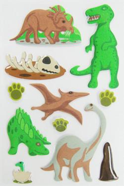 China MINI animal Foam PET Fuzzy Puffy Stickers For Kids Lovely dinosaur Design for sale