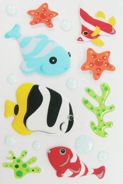 China 3D Puffy Stickers For Kids / printed fish cartoon stickers for books for sale