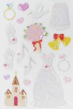 China Wedding Japanese Clear Puffy Stickers for sale