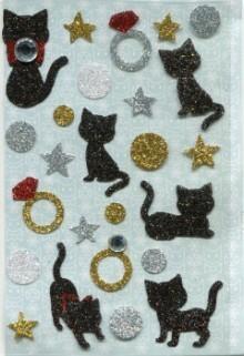 China Cats Glitter Stickers Shinning Colorful For Gift for sale