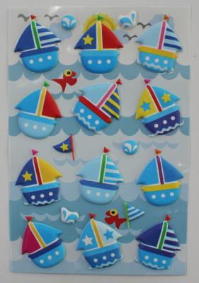 China Saling Boat 3D Foam Puffy Stickers For MP3 , CellPhone for sale