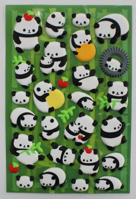 China Cartoon 3D Animal Foam Puffy Stickers , Panda stickers For Mobile for sale