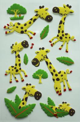 China Lovely Animal Puffy Stickers For Kids With 1.8mm Thickness , Silk Screen Printing for sale