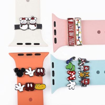 China Custom Hard Enamel Stainless Steel Band Charms For Apple Watch Band Watch Band Charms for sale