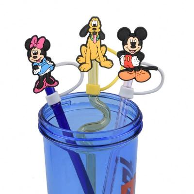 China Minimalist Wholesale Reusable Silicone Cute Cartoon Straw Toppers Charms for sale