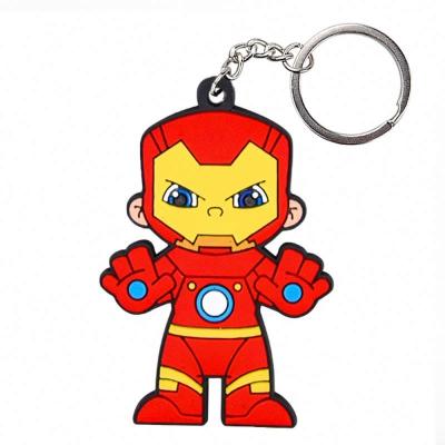 China Custom Mini 2D Rubber Key Chain With Animal Style Silver Key Ring For Easter Gift for sale