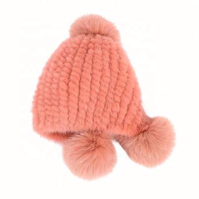 China COMMON Wholesale Winter Mink Thermal Woven Hats Fur Thermal Women for sale