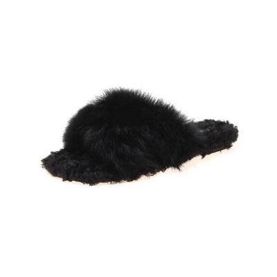 China Custom Made Fashion Trend Women's Indoor Outdoor Fluffy Ladies Soft Fuzzy Rabbit Fur Fur Slide Slippers For Women for sale