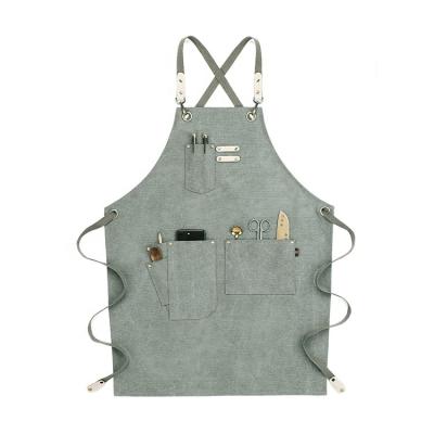 China Anti-fouling Multi Function Cooking Cosmetic Kitchen Chef Cotton Painting Apron Gardening Apron for sale