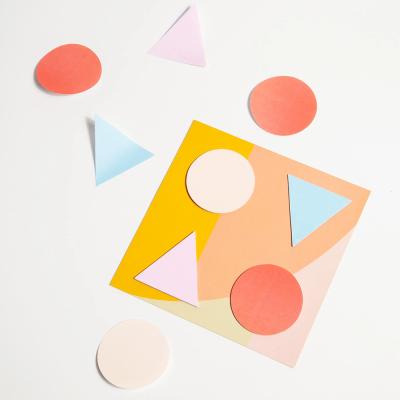 China Sticky Note Pad Customized Geometric Logo Paper Notepad Mail Die Cut Small Cute Sticky Notebook Pads in Hot Color for sale