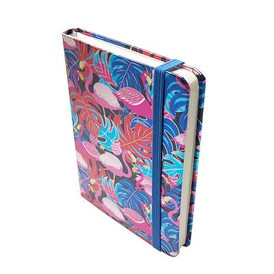 China Debossing & 2020 New Arrivals Gold Foil Art A6 Embossing Notebook For Pink Flamingo Gift for sale