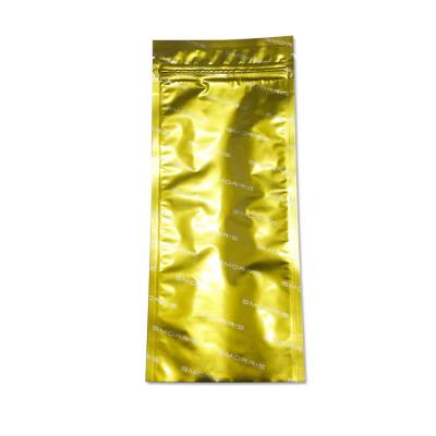 China Wholesale Recyclable Matte Gold Zipper Packaging Aluminum Foil Bags Stand Up Pouch For Coffee Beans for sale