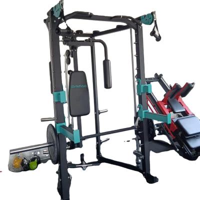 China Safe Comfortable Portable Fitness Multi Functional All In One Pulley Smith Machine Gym Squat Rack Low Power Rack Lat Roll Up Row With Padded Butterfly Press Arms for sale