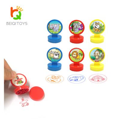 China Children's Toy 6 Pieces Wild Animal Multicolor Jungle Safari Animals Stamps Self-Ink Stampers Punching Machines for Supplies Toy Gifts for sale