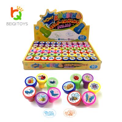 China Children's Toy Factory Direct Sale Kids Insect Cartoon Self-ink Teaching Stamp Cute Round for sale