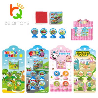 China Children's Toy Animal Stationery Plastic Rubber Stamps Mini Stationery Set Custom Toy for sale