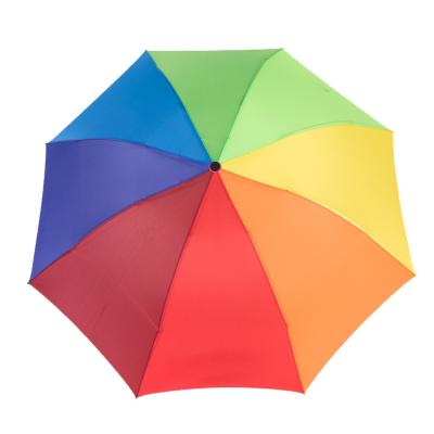 China Art Decor 3 Folding 8 Bone Rainbow Umbrella Advertising Umbrella Custom With Logo Printing for sale