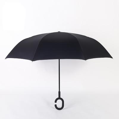 China Contemporary Double Handle 8 Reverse Straight Ribs Inverted Umbrella Customized for sale