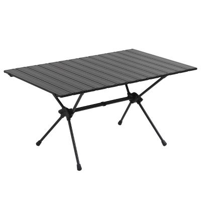 China Easy-carrying Black Lightweight Portable Folding Ultralight Roll Up Mini Aluminum Camp Picnic Table Foldable For Outdoor Hiking for sale