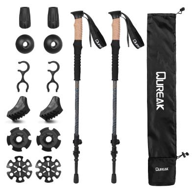 China Durable 3-section Hiking Sticks alpenstock Telescopic Hiking Poles Ultra-strong Custom Carbon Trekking Poles for sale