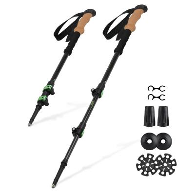 China Durable Antique Nordic 100% Carbon Fiber telescoping foldable self defense hiking Trekking Poles Sticks walking stick for sale