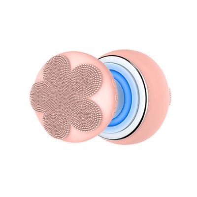 China Facial Massager Mini Waterproof Facial Cleansing Brush Electric Circular Silicone Beauty Acne Treatment for sale