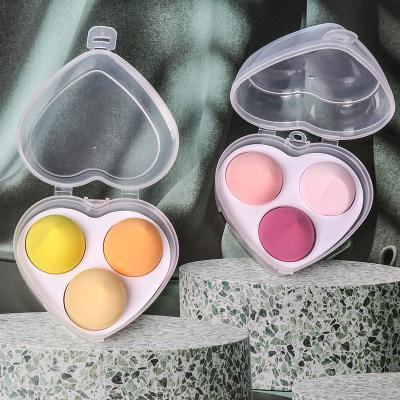 China Latex Trend 3PCS/Box Non Toxic New Beauty Sponges Set Heart Shape Box Beauty Tool Kit for sale