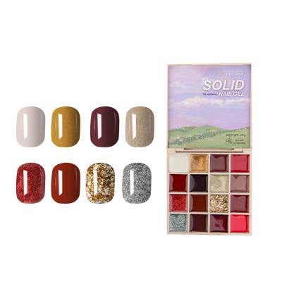 China Hot Selling Semipermanent Solid Gel Nail Beauty Christmas Series Diy Nail Polish Paint Palette for sale