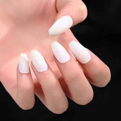 China Easy Apply 24pcs White False French Nails Short Full Cover Natural False Acrylic Nail Tips for sale