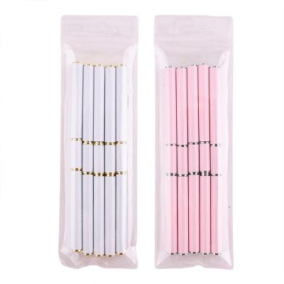 China Nail Art Beauty Salon 3d Flower Gradient Nail Art Brush Pen 5 Pieces Acrylic Double Head Nail Brush Set for sale