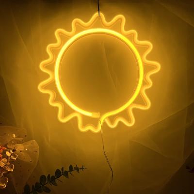 China Stores Sun Neon Sign For Wall Decor Aesthetic Yellow Sun Neon Signs For Bedroom USB Night Light Neon Lamp Decor For Kids Girls Boy for sale