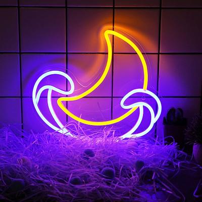 China Shops Cloud Moon Neon Sign For Wall Decor LED Neon Sign Lights For Home Decoration Bedroom Studio Living Room Christmas Kids Room for sale