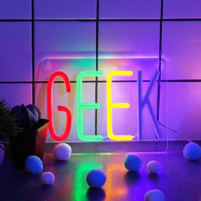 China Stores Drop Shipping Custom Geek LED Neon Sign Neon Light Acrylic Neon Lamp Home Decoration Bedroom Christmas Wedding Kids Gift for sale