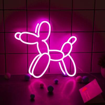 China Stores Drop Shipping Dog Pink Neon Sign For Bedroom Acrylic Neon Sign Light For Wall Decor Bedroom Studio Party Home Wedding for sale