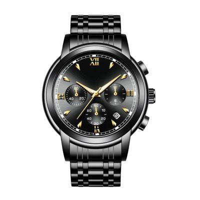 China Diernuo ISO9001 Factory Automatic Cool Design Big Date Men's Black Watch for sale