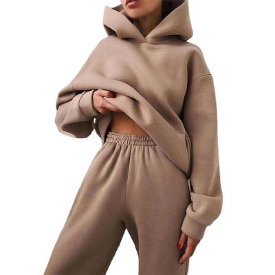 China QUICK DRY Women Sweatsuit Female Workout Sets Hoodie Sweatshirts And Long Pant Fashion 2 Piece Sets Sweatpants And Hoodie Set for sale