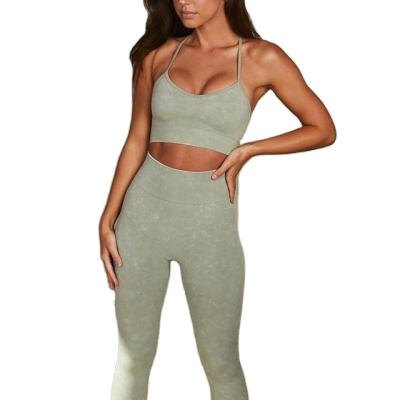 China Seamless Sports Suit Sweatsuit Women Two Piece Set Workout Sets Gym Clothing High Waist Seamless Leggings Gym Wear Fitness Sets for sale