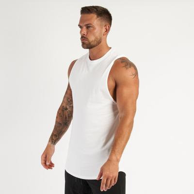 China QUICK DRY Gym Vest Men Beach Away Bodybuilding Fitness Men Cotton Workout Singlet O-Neck Muscle Shirt Sporty Sleeveless Tank Top for sale