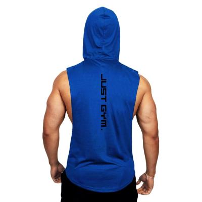 China New Fashion Sleeveless Hoodie Men Gym Shirts Tank Top Men Fitness Singlet Bodybuilding Shirt QUICK DRY Sleeveless Vest Workout Fail Top for sale