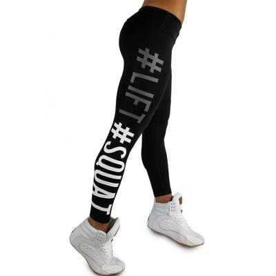 China New Viable Female Tightening Capri Women Fitness Gaiters Womens Gaiters Panty Elastic Letters Print Slim Pants for sale