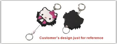 China Customized Retractable ID Badge Reels Soft PVC (micro injection) Covered Badge Reel 30244 for sale