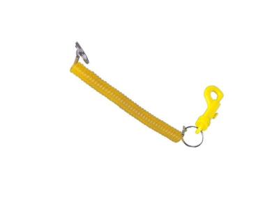 China Yellow PP Plastic and PVC Promotional Keychains, Credit Card holder with spiral cord 30583 for sale