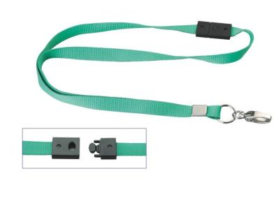 China Plain Flat Polyester name badge, ID Card Holder Lanyard with safety breakaway 30032 for sale