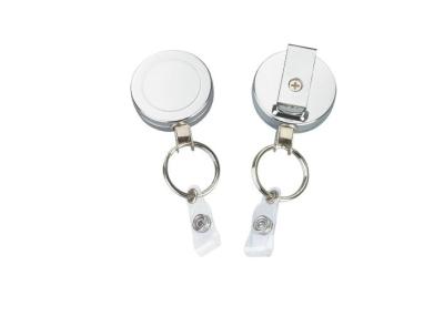 China Retractable ID Badge Reels Chrome steel yoyo Office retractable ID card holder Heavy duty badge holder 30221-C for sale